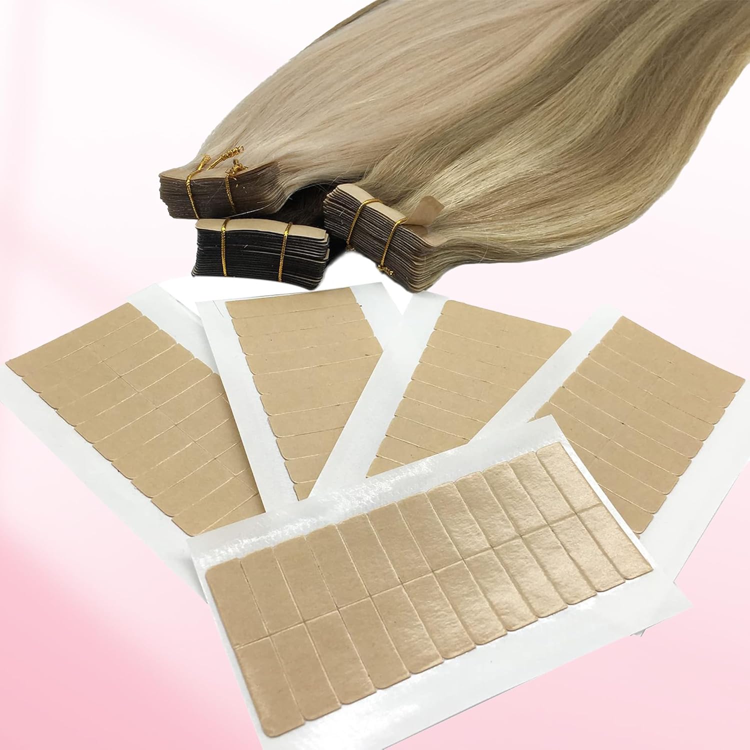 Hair Extension Tape In - 72Tabs (6 vellen) Haarverlengingstape Dubbelzijdig klevende